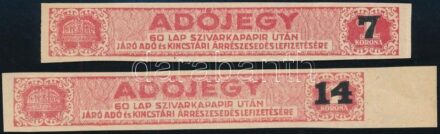 2 db szivarkapapír adójegy felülnyomással