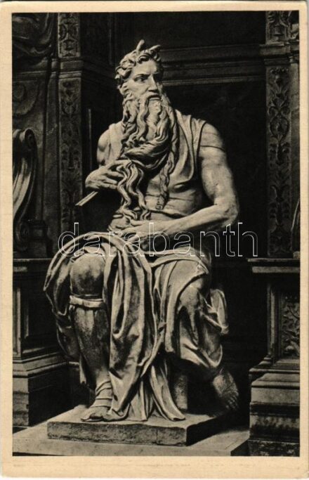 Michelangelo's Moses (Roma, S. Pietro in vincoli) F. A. Ackermann's Kunstverlag Nr. 2705. Judaica (EK)