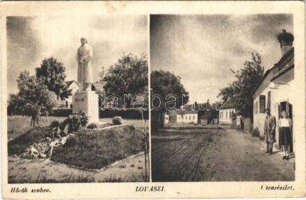 Lovászi, Hősök szobra, emlékmű, utca, üzlet (EK)