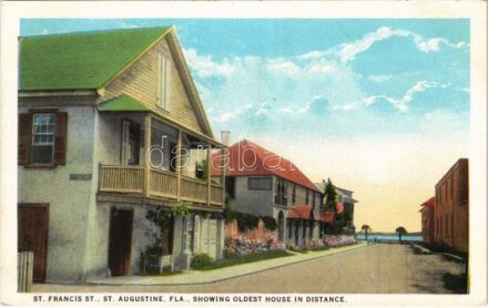 St. Augustine (Florida), St. Francis st., showing oldest house in distance