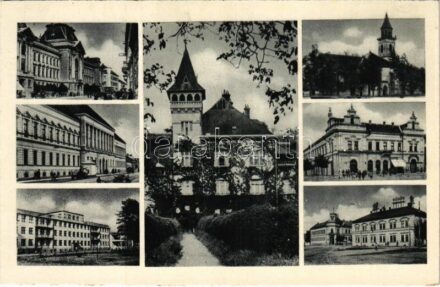Beregszász, Beregovo, Berehove; mozaiklap / multi-view postcard