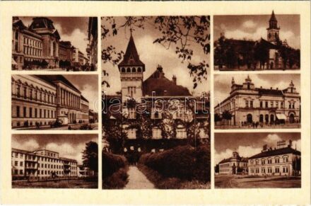 Beregszász, Beregovo, Berehove; mozaiklap / multi-view postcard