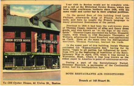 Boston (Massachusetts), Ye old oyster house, 41 Union st.