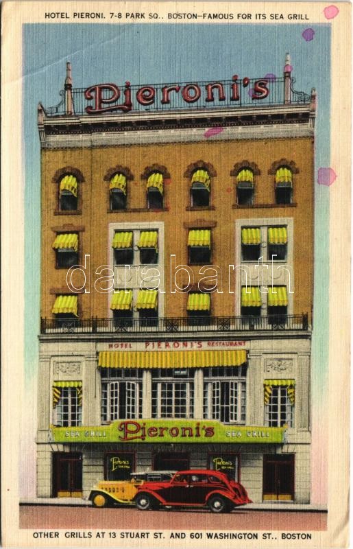 Boston (Massachusetts), Hotel Pieroni, famous for its sea grill, automobile (EB)