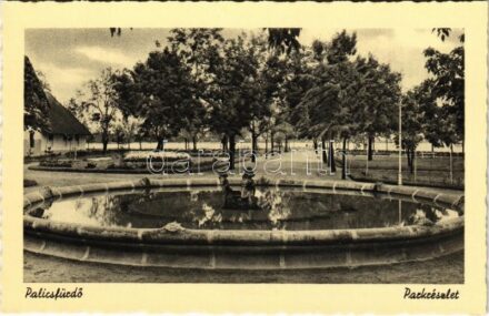Palicsfürdő, Palic, Palitsch; parkrészlet, szökőkút / park, fountain