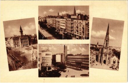Újvidék, Novi Sad; mozaiklap / multi-view postcard