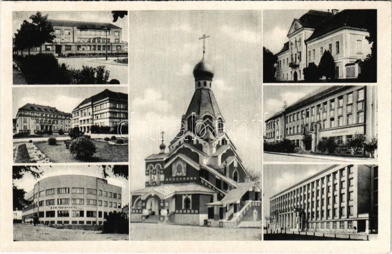 Ungvár, Uzshorod, Uzhhorod, Uzhorod; mozaiklap / multi-view postcard