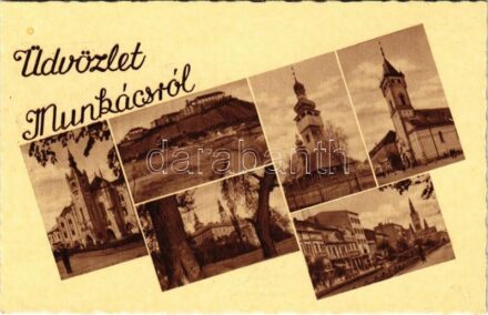 Munkács, Mukacheve, Mukacevo; mozaiklap / multi-view postcard