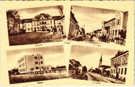 Csap, Cop, Chop; Állomás, Fő utca, iskola / railway station, main street, school