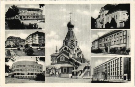 Ungvár, Uzshorod, Uzhhorod, Uzhorod; mozaiklap / multi-view postcard