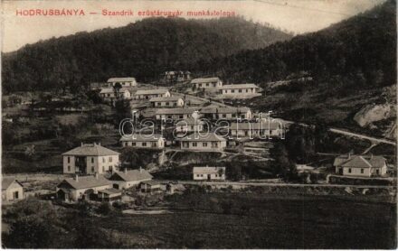 1922 Hodrusbánya, Banská Hodrusa (Hodrushámor, Hodrusa-Hámre); Szandrik ezüstgyár munkástelepe. Brámer József kiadása / workers' colony of the silver factory (EK)
