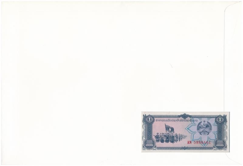 Laosz 1979. 1K felbélyegzett borítékban, bélyegzéssel T:I Lao 1979. 1 Kip in envelope with stamp and cancellation C:UNC - Image 2