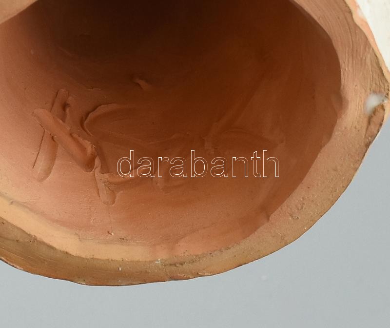 Antalfiné Szente Katalin: Hölgy esernyővel, színes kerámia, hibátlan, jelzett, m: 26 cm között. - Image 4