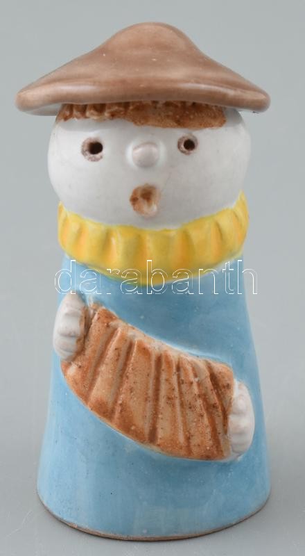 Kerámia figura, színesen festett, jelzett: XX Hungary. m: 7 cm