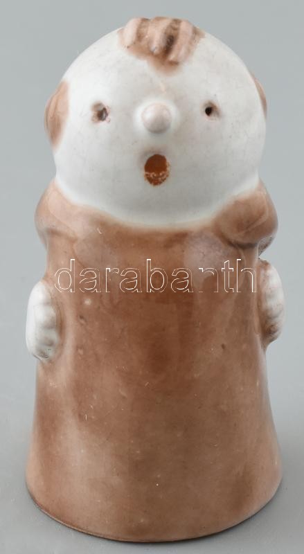 Kerámia figura, színesen festett, jelzett: XX Hungary. m: 7 cm