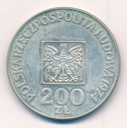 Lengyelország 1974. 200Zl Ag 'A Lengyel Népköztársaság 30. évfordulója' T:1- Poland 1974. 200 Zlotych Ag '30th Anniversary - Polish Peoples Republic' C:AU Krause Y#72