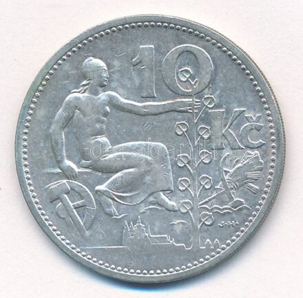 Csehszlovákia 1932. 10K Ag T:2 Czechoslovakia 1932. 10 Korun Ag C:XF Krause KM#15