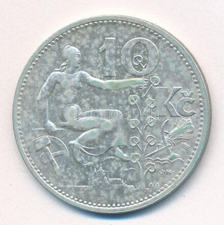 Csehszlovákia 1931. 10K Ag T:2 patina Czechoslovakia 1931. 10 Korun Ag C:XF patina Krause KM#15