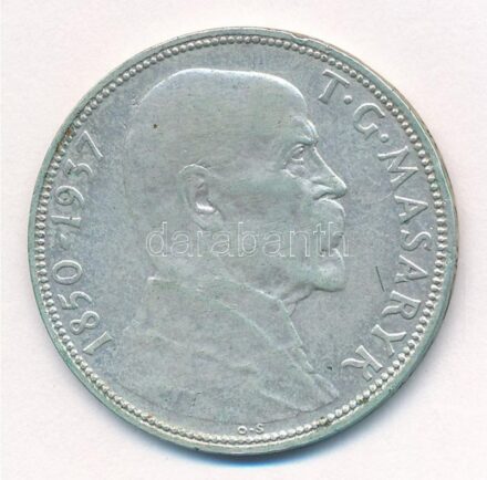 Csehszlovákia 1937. 20K Ag 'Masaryk köztársasági elnök halála' T:2- Czechoslovakia 1937. 20 Korun Ag 'Death of President Masaryk' C:VF Krause KM#18