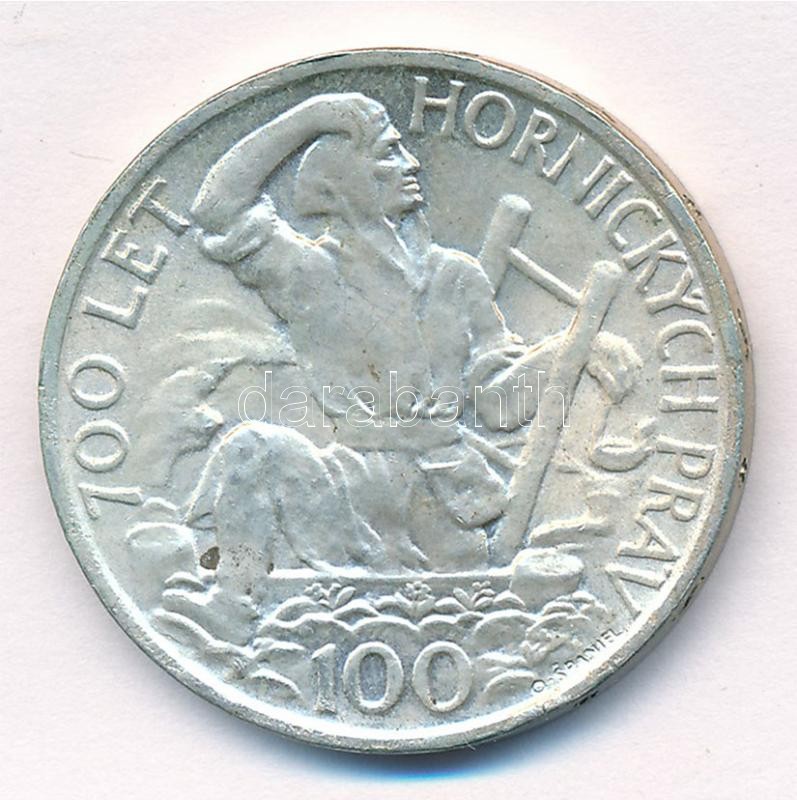 Csehszlovákia 1949. 100K Ag 'Iglói bányászat 700. évfordulója' T:1- Czechoslovakia 1949. 100 Korun Ag '700th Anniversary - Jihlava Mining Privileges' C:AU Krause KM#29