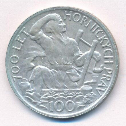 Csehszlovákia 1949. 100K Ag 'Iglói bányászat 700. évfordulója' T:1- Czechoslovakia 1949. 100 Korun Ag '700th Anniversary - Jihlava Mining Privileges' C:AU Krause KM#29