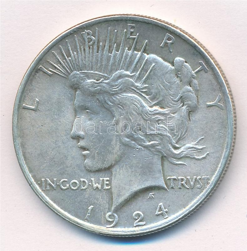 Amerikai Egyesült Államok 1924. 1$ Ag 'Béke' T:2 USA 1924. 1 Dollar Ag 'Peace' C:XF Krause KM#150 - Image 2