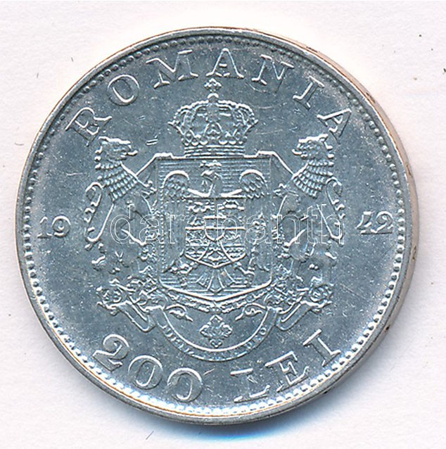 Románia 1942. 200L Ag 'I. Mihály' T:2 Romania 1942. 200 Lei Ag 'Mihai I' C:XF Krause KM#63 - Image 2