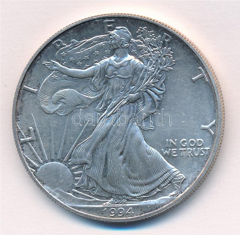 Amerikai Egyesült Államok 1991. 1$ Ag 'Amerikai Sas' T:1,1- USA 1991. 1 Dollar Ag 'American Eagle Bullion Coin' C:UNC,AU Krause KM# 273 - Image 2