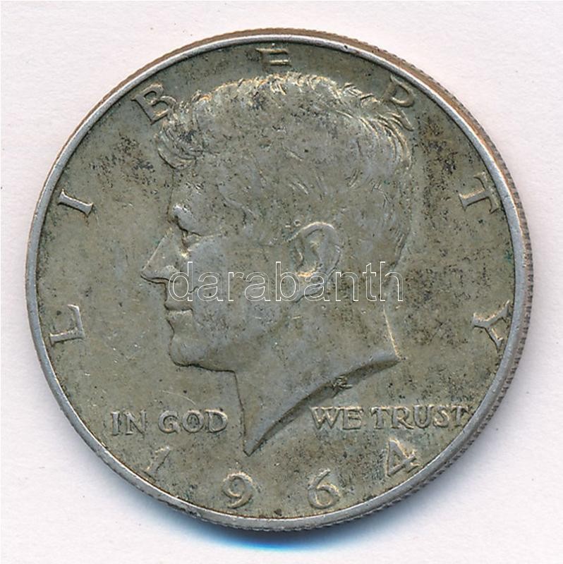 Amerikai Egyesült Államok 1964. 1/2$ Ag 'Kennedy' T:2 patina USA 1964. 1/2 Dollar Ag 'Kennedy' C:XF patina Krause KM#202