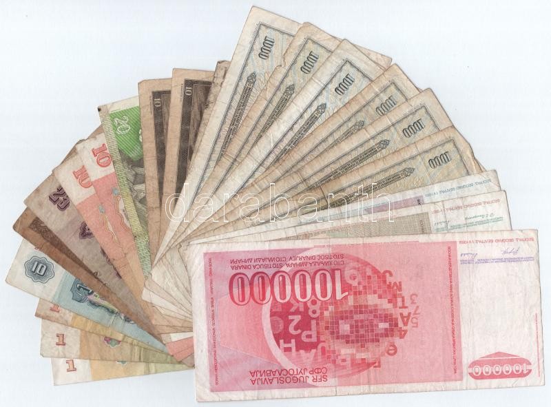 21db-os vegyes, külföldi bankjegytétel T:III,III- 21pcs mixed, foreign banknote lot C:F,VG - Image 2