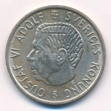 Svédország 1954TS 2Kr Ag 'V. Gusztáv' T:2 Sweden 1954TS 2 Kronor Ag 'Gustaf V' C:XF Krause KM#827