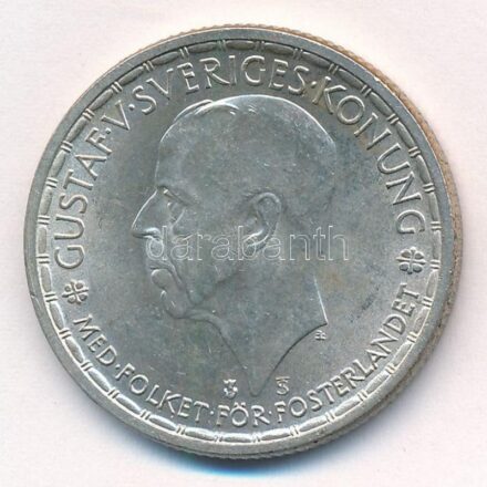 Svédország 1950TS 2Kr Ag 'V. Gusztáv' T:1-,2 Sweden 1950TS 2 Kronor Ag 'Gustaf V' C:AU,XF Krause KM#815