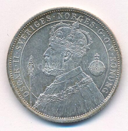 Svédország 1897. 2K Ag 'II. Oszkár uralkodásának 25. éves évfordulója' T:1-,2 Sweden 1897. 2 Kronur Ag '25th Anniversary of the Reign of King Oscar II' C:AU,XF Krause KM#762