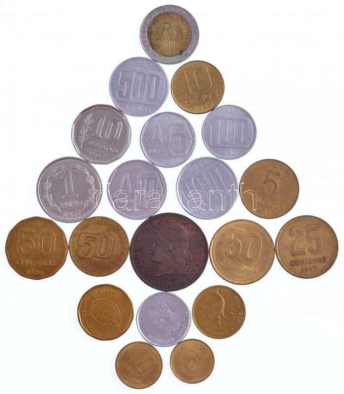 Argentína 20xklf érméből álló tétel T:2,2- Argentina 20xdiff coin lot C:XF,VF