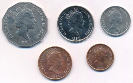 Salamon-szigetek 1988-1996. 1c-50c 'II. Erzsébet' (5xklf) T:1-2 Solomon Islands 1988-1996. 1 Cent - 50 Cents 'Elizabeth II' (5xdiff) C:UNC-XF