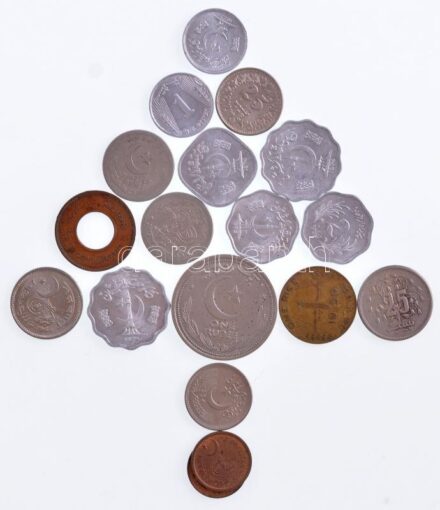 Pakisztán 18db-os érmetétel T:1--3 Pakistan 18pcs coin lot C:AU-F