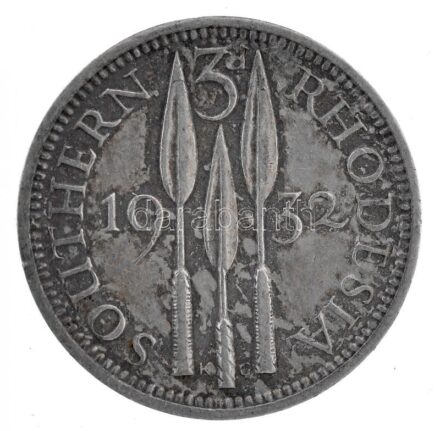 Dél-Rodézia 1932. 3p Ag 'V. György' T:2- Southern Rhodesia 1932. 3 Pence Ag 'George V' C:VF Krause KM#1