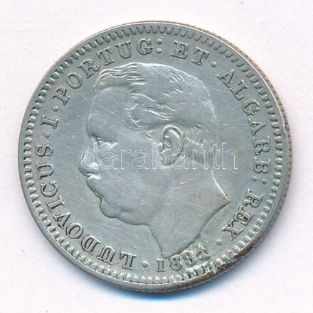 Portugál India 1881. 1/2R Ag 'I. Lajos' T:2- ph. Portugal India 1881. 1/2 Rupee Ag 'Ludovicus I' C:VF edge error Krause KM#23