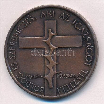 Tóth Sándor (1933-) 1985. 'Szt. Gellért Templom - Szeged-Tarján 1975-1985 / Boldog és szerencsés, aki az igazságot tiszteli' kétoldalas bronz emlékérem (42,5mm) T:2