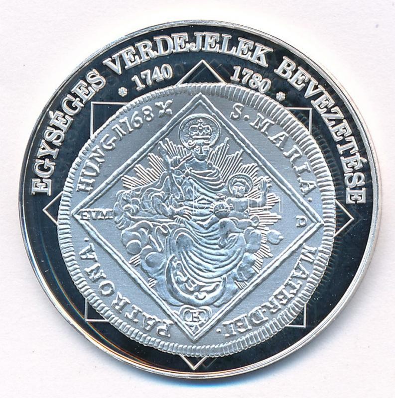 DN 'A magyar nemzet pénzérméi - Egységes verdejelek bevezetése 1740-1780' Ag emlékérem tanúsítvánnyal (10,37g/0.999/35mm) T:PP fo. - Image 2