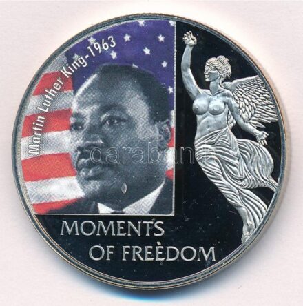 Libéria 2006. 10$ 'Szabadság pillanatai - Martin Luther King 1963' multicolor T:PP ujjlenyomat Liberia 2006. 10 Dollars 'Moments of Freedom - Martin Luther King 1963' multicolor C:PP fingerprint
