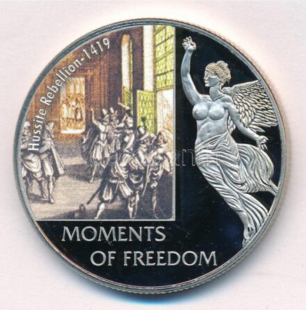 Libéria 2006. 10$ 'Szabadság pillanatai - Huszita felkelés 1419' multicolor T:PP ujjlenyomat Liberia 2006. 10 Dollars 'Moments of Freedom - Hussite Rebellion 1419' multicolor C:PP fingerprint