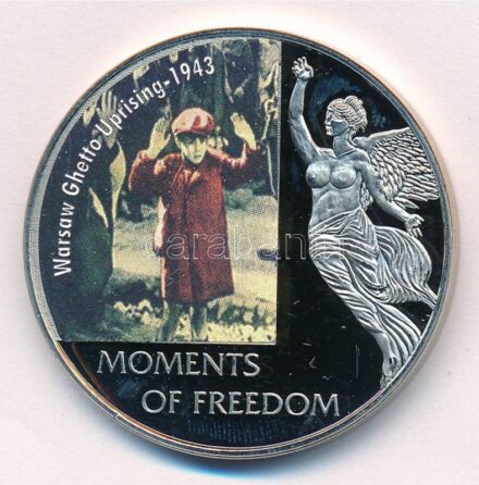 Libéria 2006. 10$ 'Szabadság pillanatai - Varsói gettólázadás 1943' multicolor T:PP ujjlenyomat Liberia 2006. 10 Dollars 'Moments of Freedom - Warsaw Ghetto uprising 1943' multicolor C:PP fingerprint