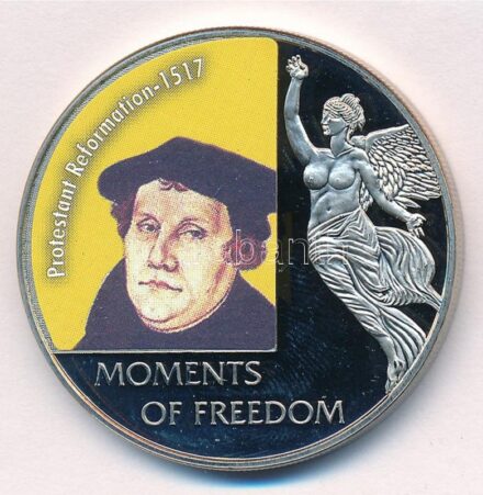 Libéria 2006. 10$ 'Szabadság pillanatai - Protestáns reformáció 1517' multicolor T:PP ujjlenyomat Liberia 2006. 10 Dollars 'Moments of Freedom - Protestant Reformation 1517' multicolor C:PP fingerprint