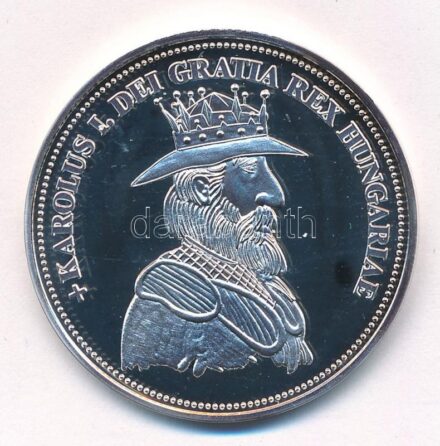 DN 'Királyi koronák - I. Károly / 5 korona 1909' Ag emlékérem (20g/0.999/38,61mm) T:PP patina