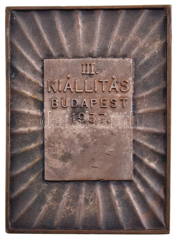 1937. 'Goldberger Sportegyesület - Foto szakosztály / III. Kiállítás Budapest 1937' Br emlékplakett (76x55mm) T:2 zománchiba - Image 2