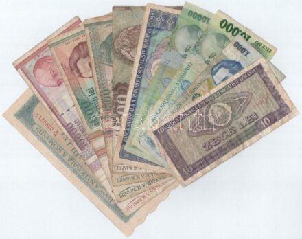 Románia 1945-2000. 10L - 10.000L (10xklf) T:III Romania 1945-2000. 10 Lei - 10.000 Lei (10xdiff) C:F