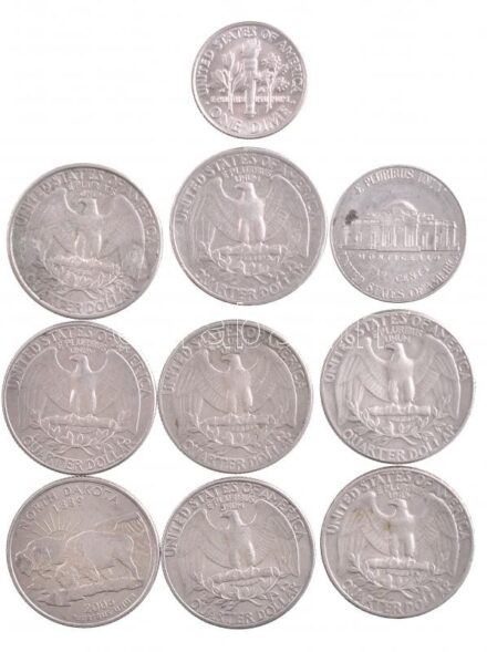 Amerikai Egyesült Államok 1972-2006. 25c (8x) + 2005D 10c + 2011D 5c T:2,2- USA 1972-2006. 25 Cents (8x) + 2005D 10 Cents + 2011D 5 Cents C:XF,VF