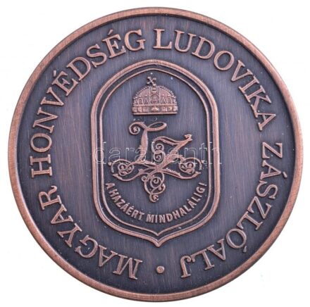 ~2000. 'Magyar Honvédség Ludovika Zászlóalj / A Hazáért Mindhalálig' Br emlékérem eredeti tokban, '49' sorszámmal (42,5mm) T:1
