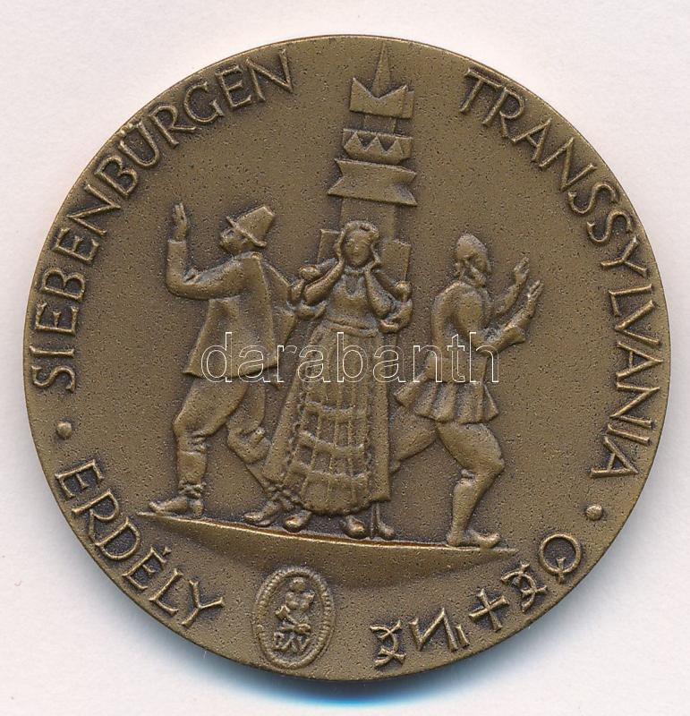 Kiss Nagy András (1930-) 1989. 'Magyar Nemzetért / Erdély' Br emlékérem (42mm) T:1- - Image 2